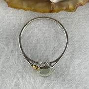 Type A Glassy Type Jade Jadeite Hulu Ring with 18k White Gold 1.60g 8.5 by 6.3 by 1.8mm US6.5 HK14 - Huangs Jadeite and Jewelry Pte Ltd