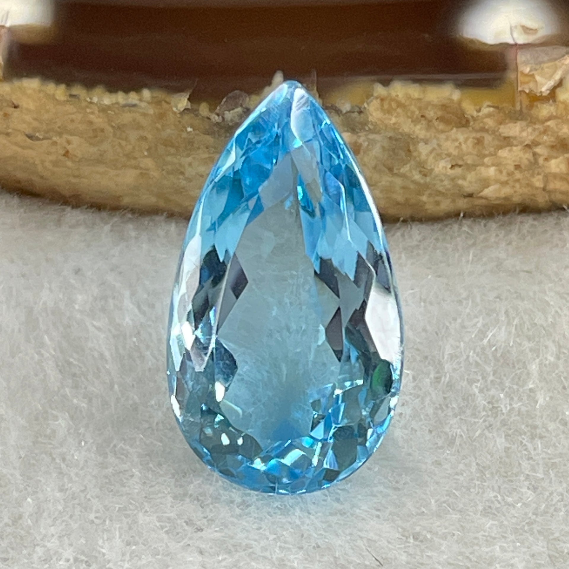 Natural Sky Blue Topaz Teardrop Shape 8.72ct 16.4 by 9.4 by 6.9mm - Huangs Jadeite and Jewelry Pte Ltd