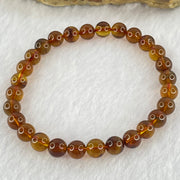 Natural Purple Amber Beads Bracelet 天然紫蜜琥珀手链 4.30g 16cm 6.5mm 28 Beads - Huangs Jadeite and Jewelry Pte Ltd