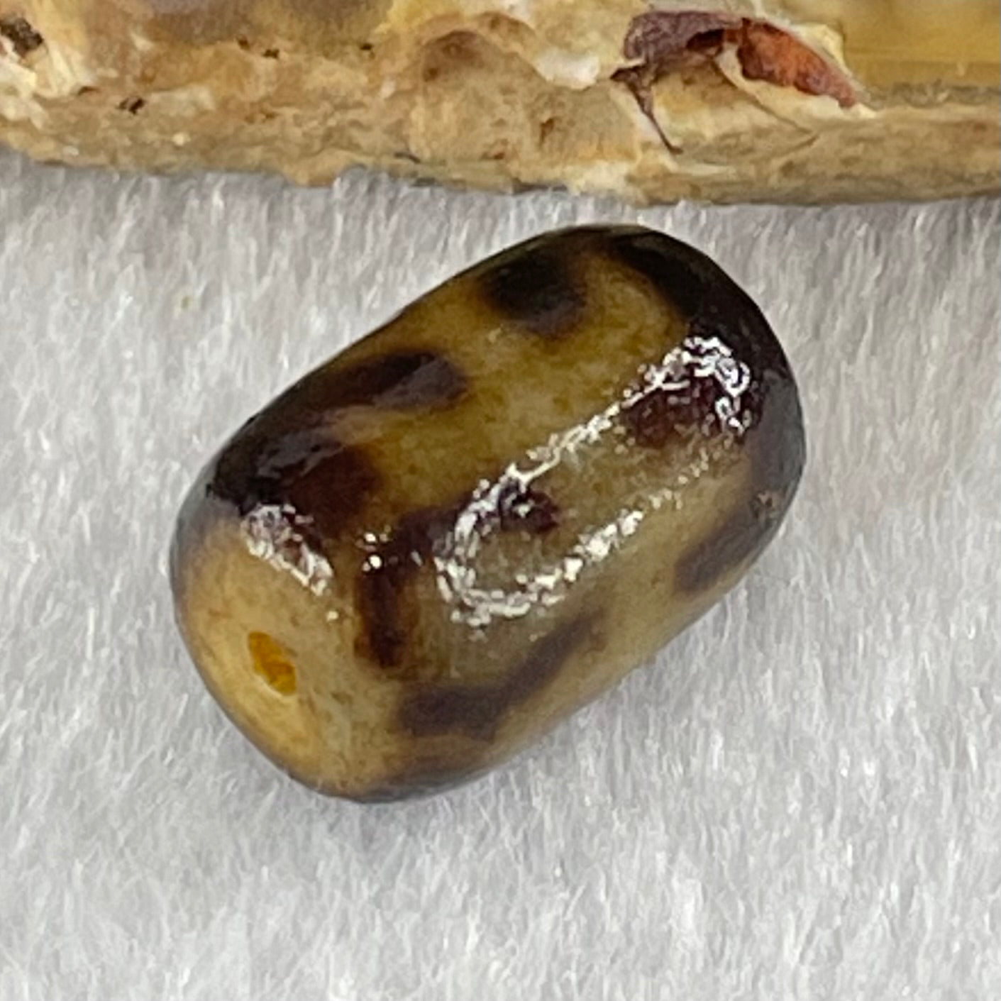 Natural Powerful Tibetan Old Oily Agate Patina Guiren Tairen Human Dzi Bead Totem Amulet Heavenly Master (Tian Zhu) 贵人天诛 1.64g 13.1 by 8.8mm - Huangs Jadeite and Jewelry Pte Ltd
