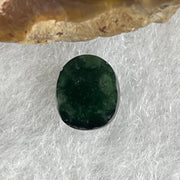 Type A Translucent Black Omphacite Jadeite Oval Cabouchon Stone For Setting 0.38g 7.3 by 6.1 by 4.0mm - Huangs Jadeite and Jewelry Pte Ltd