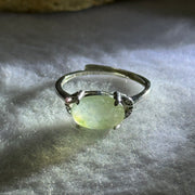 Type A Icy Light Green Jadeite with Crystals in S925 Sliver Ring (Adjustable Size) 2.00g 10.5 by 7.6 by 3.0mm - Huangs Jadeite and Jewelry Pte Ltd