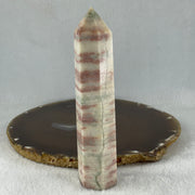 Natural Red White Calcite Tower Display 166.18g 30.4 by 25.7 by 128.2mm - Huangs Jadeite and Jewelry Pte Ltd