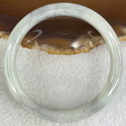 Type A Light Lavender Green with Wuji Grey Piao Hua Jadeite Bangle 38.30g Internal Diameter 51.8mm 11.7 by 6.9mm (Very Slight Internal Lines) - Huangs Jadeite and Jewelry Pte Ltd