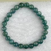 Natural Blueish Green Aquamarine Beryl Beads Bracelet 20.06g 17cm 8.1mm 25 Beads - Huangs Jadeite and Jewelry Pte Ltd