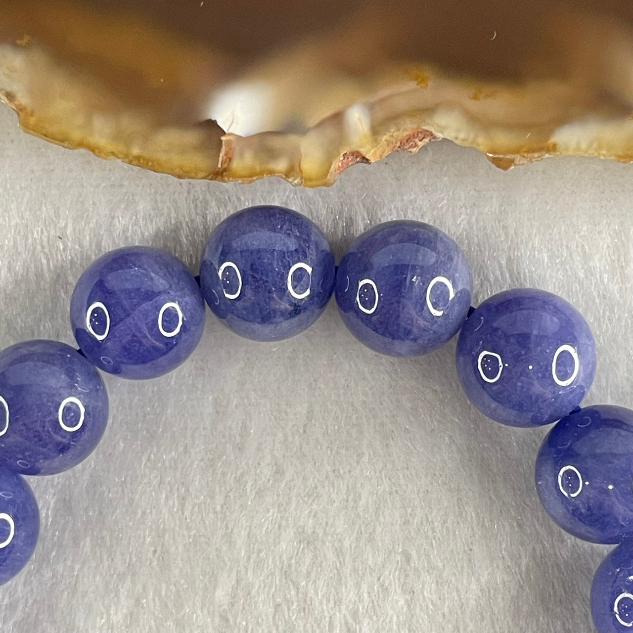 Good Grade Natural Blue Tanzanite Beads Bracelet 39.53g 16.5cm 10.8mm 19 Beads - Huangs Jadeite and Jewelry Pte Ltd