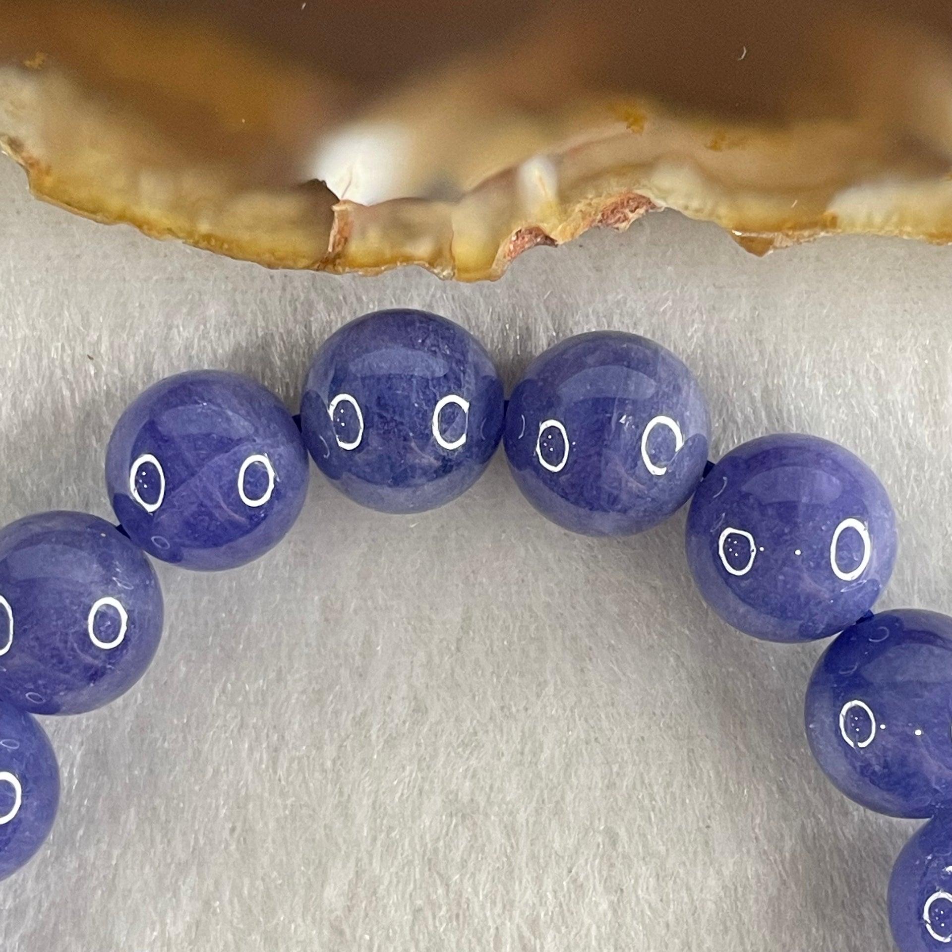 Good Grade Natural Blue Tanzanite Beads Bracelet 39.53g 16.5cm 10.8mm 19 Beads - Huangs Jadeite and Jewelry Pte Ltd