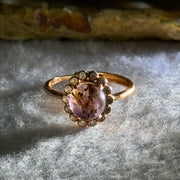 Good Grade Natural Auralite 23 in S925 Silver Rose Gold Color Ring (Adjustable Ring) 2.08g 8.0 by 4.0mm - Huangs Jadeite and Jewelry Pte Ltd