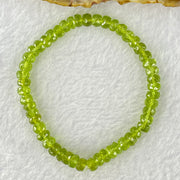Natural Faceted Peridot Beads Bracelet 天然绿橄榄石手链 12.36g 15.5cm 5.9mm 51 Beads - Huangs Jadeite and Jewelry Pte Ltd