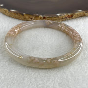 Natural Purple Flower Agate Bangle 39.10g Internal Diameter 63.7mm 9.2 by 9.3mm (Perfect) - Huangs Jadeite and Jewelry Pte Ltd