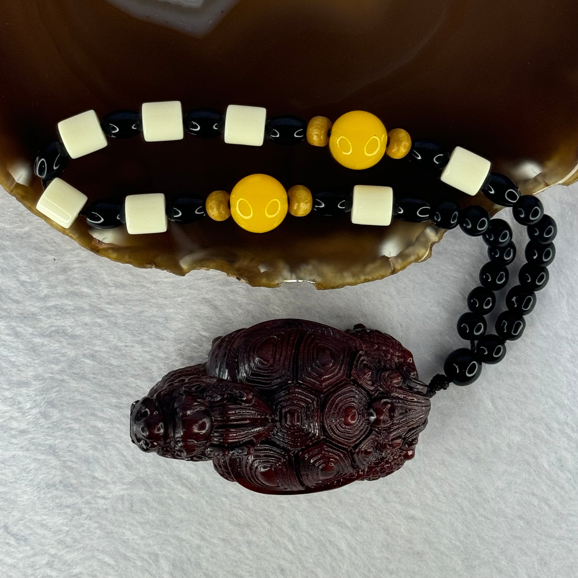 Natural African Rosewood Dragon Tortoise Handplay 天然非洲紫檀龙龟手把件 50.20g 60.8 by 36.6 by 40.0mm - Huangs Jadeite and Jewelry Pte Ltd