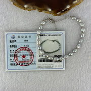 Natural Grey Pearl in S925 Sliver Bracelet 天然灰珍珠925银手链 8.01g 14cm 5.6mm 21 Beads - Huangs Jadeite and Jewelry Pte Ltd