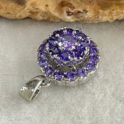 Natural Purple Cubic Zirconia in S925 Sliver Spinning Pendant 2.51g 4.0 by 1.5mm - Huangs Jadeite and Jewelry Pte Ltd