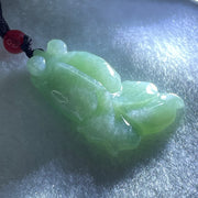 Type A Blueish Green Jadeite Goldfish Pendant 10.23g 37.0 by 22.11 by 7.4mm - Huangs Jadeite and Jewelry Pte Ltd