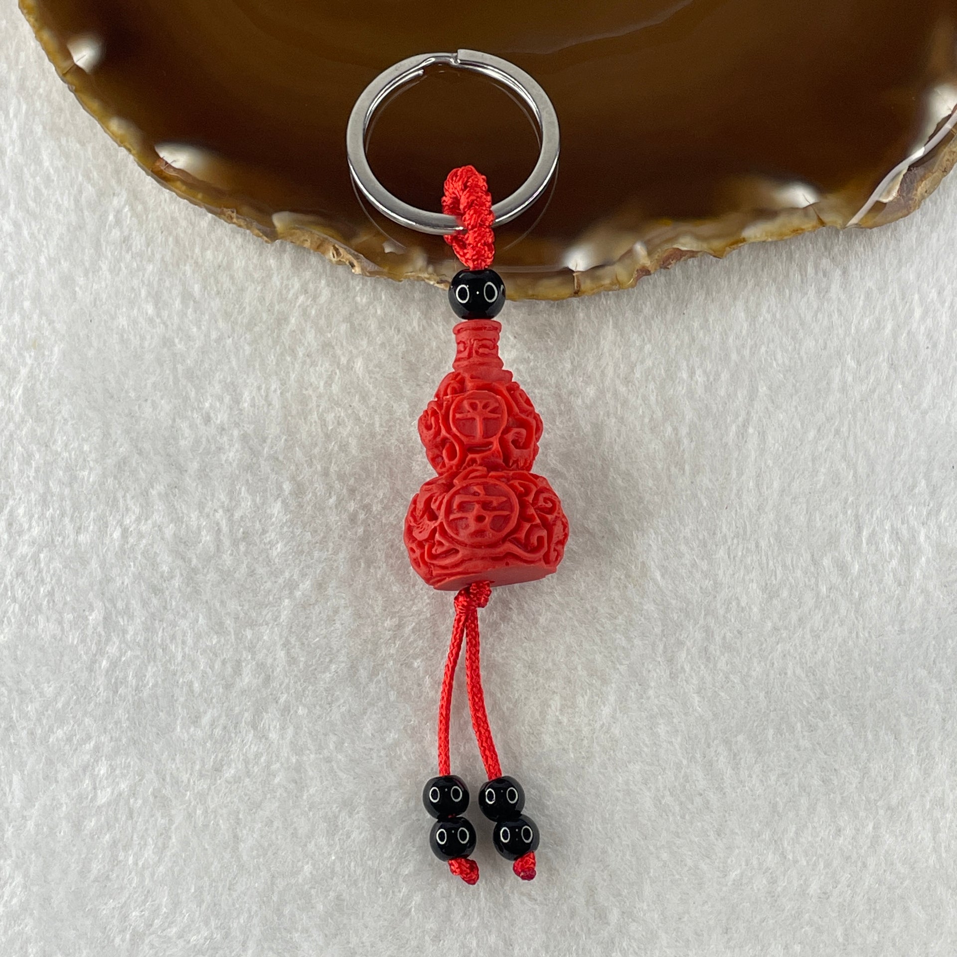 Red Clay Hulu Charm 14.748g 36.5 by 21.6mm - Huangs Jadeite and Jewelry Pte Ltd