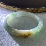 Type A Natural Jelly Light Green with Blueish Green, Red and Yellow Patches Jadeite Bangle 38.29g Inner Diameter 52.4mm 10.0 by 7.6mm (External and Internal Lines) - Huangs Jadeite and Jewelry Pte Ltd