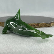Natural Dark Green Serpentine Killer Whale Display 148.0g 143.5 by 55.0 by 48.5mm - Huangs Jadeite and Jewelry Pte Ltd