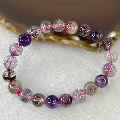 Above Average Grade Natural Super 7 Crystal Beads Bracelet 天然超级七水晶珠手链 20.22g 15.5cm 9.3mm 21 Beads - Huangs Jadeite and Jewelry Pte Ltd