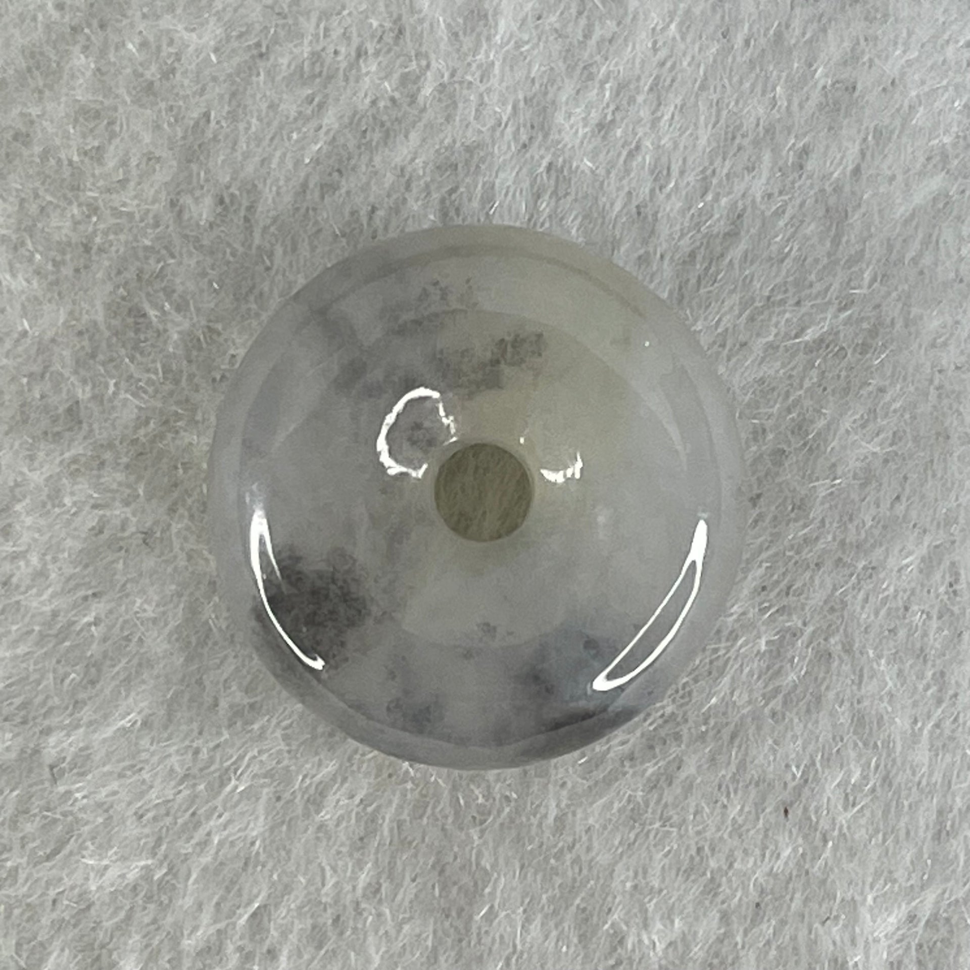 Type A Semi Icy Light Lavender With Wuji Grey Jadeite Ping An Kou Charm/Pendant 2.65g 14.6 by 6.0mm - Huangs Jadeite and Jewelry Pte Ltd