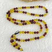 Natural Mixed Color (Red and Yellow) Amber Beads Necklaces 9.34g 5.3mm 110 + 12 Beads (Slight Rough on few Beads) - Huangs Jadeite and Jewelry Pte Ltd