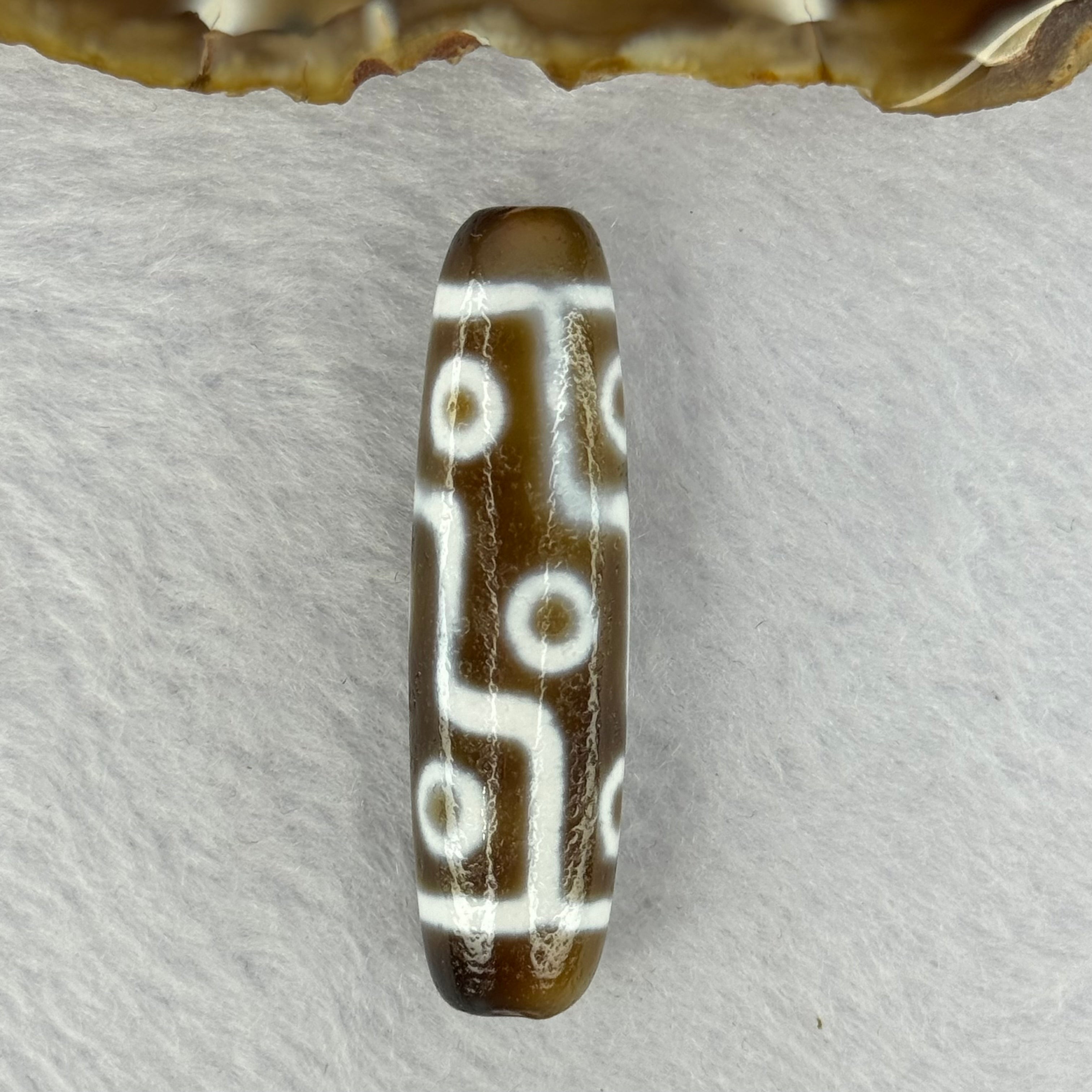 天然强力西藏老油性玛瑙九眼天珠天师（天珠）九眼天诛13.03 克47.9 x