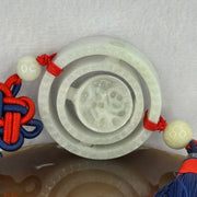 Type A Green Jadeite 3 Tiers Movable Ping An Kou Donut Display 54.49g 55.3 by 13.0mm - Huangs Jadeite and Jewelry Pte Ltd