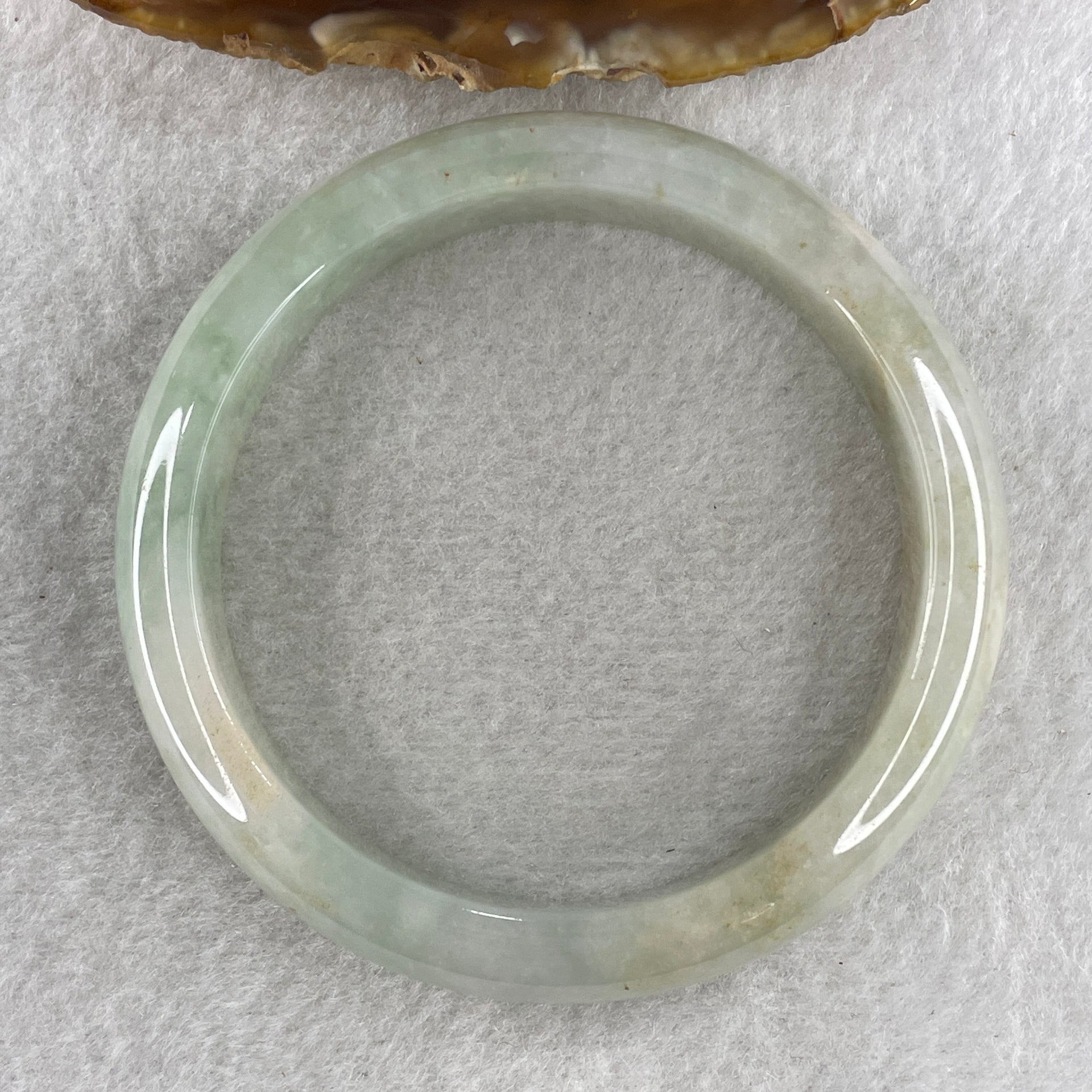 Type A Green with Red Patches Jade Jadeite Bangle 59.78g inner Dia 59.5mm 13.7 by 7.9mm (Slight External Rough) - Huangs Jadeite and Jewelry Pte Ltd