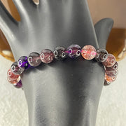 Very Very Good Grade Certified Natural Blackcurrant Super 7 Beads Bracelet | (21.59g | 17.5cm | 8.8mm x 24 Beads | "Seven Sacred Minerals" Intuition & Abundance Anchor, Feng Shui High-Vibration Power Bracelet) - Huangs Jadeite and Jewelry Pte Ltd