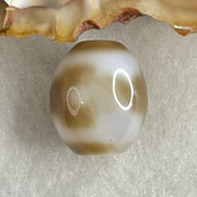 Natural Powerful Tibetan Old Oily Agate 3 Eyes Dzi Bead Heavenly Master (Tian Zhu) 三眼天诛 2.90g 14.1 by 12.1mm - Huangs Jadeite and Jewelry Pte Ltd