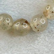 Transparent Colourless White with Brown Patches Sodium Feldspar Jade Bangle 水沫玉钠长石玉手链 50.63g 18cm 13.4mm 16 Beads - Huangs Jadeite and Jewelry Pte Ltd