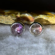 Good Grade Natural Super 7 S925 Silver Earrings 2.29g 8.7 by 5.5mm - Huangs Jadeite and Jewelry Pte Ltd