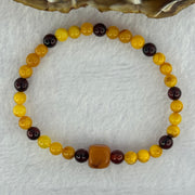 Natural Mixed Color Old Amber Beads Bracelet 天然老腊手链 3.67g 5.9mm 33 Beads 8.6mm 1pcs - Huangs Jadeite and Jewelry Pte Ltd