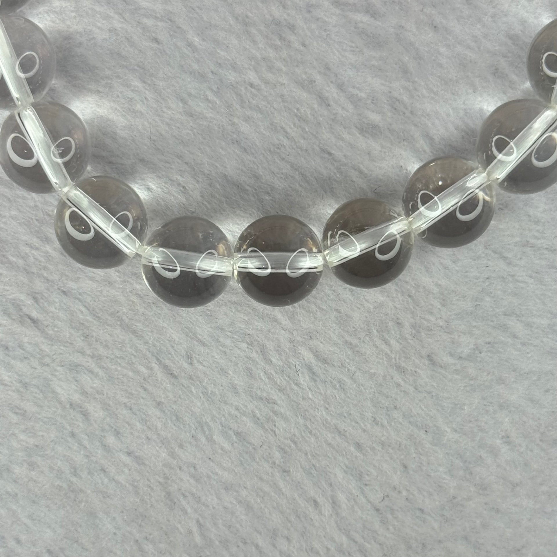 Natural Clear Quartz Bracelet 天然白水晶手链 30.81g 17cm 10.6mm 19 Beads - Huangs Jadeite and Jewelry Pte Ltd