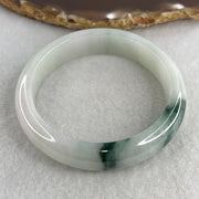 Certified Natural Type A Light Green & "Spicy Green" Spot Jadeite Bangle | (53.15g | 54.0mm Inner Diameter | 13.2mm x 8.2mm | Very Very Slight Internal Line | Synergy, Steady Wealth "Zheng Cai" Anchor & Feng Shui Prosperity Catalyst) - Huangs Jadeite and Jewelry Pte Ltd