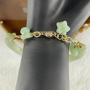 Natural Type A Jelly Light Green with Yellowish Spot Jadeite Bamboo with Double Dragon Head Bracelet 25.94g 17cm 7.2 by 8.2mm - Huangs Jadeite and Jewelry Pte Ltd