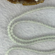 Type A ICY Light Green Jadeite Beads Necklace 13.59g 55cm 3.8mm 156 Beads - Huangs Jadeite and Jewelry Pte Ltd