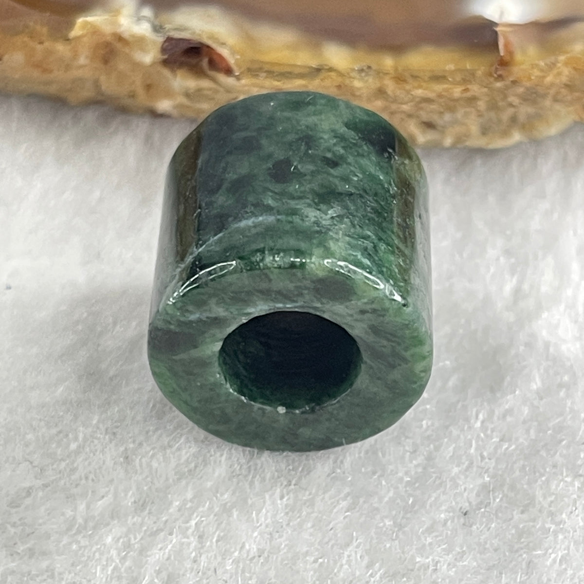 Natural Type A Old Mine Spicy Green Jadeite Lulutong Charm 5.63g 13.6 by 14.7mm (External Rough) - Huangs Jadeite and Jewelry Pte Ltd
