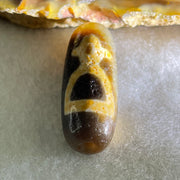 Natural Powerful Tibetan Old Oily Agate Double Cai Shen Dzi Bead Heavenly Master (Tian Zhu) 双财神长天珠 5.80g 29.3 by 11.2mm - Huangs Jadeite and Jewelry Pte Ltd