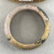 Entry Grade Natural Yellow with Black Rhodonite Bangle 105.93g Inner Diameter 55.2mm 25.5 by 11.7mm - Huangs Jadeite and Jewelry Pte Ltd