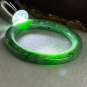 Type A Apple Green Jade Jadeite Bangle 60.77g Inner Diameter: 59.2mm Thickness: 10.2 by 10.4mm (Very Very Slight Internal Lines) - Huangs Jadeite and Jewelry Pte Ltd