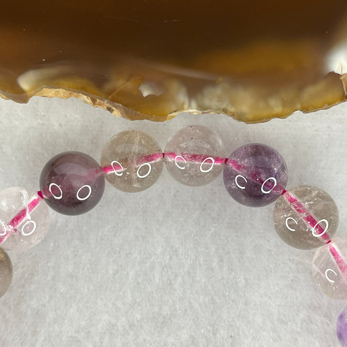 Certified Entry Grade Natural Supper 7 Crystal Beads Bracelet 21.82g 16cm 9.3mm 21 Beads