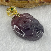 Very Very Good Natural Tourmaline Crystal Ruyi with Monkey Pendant 9.12g 29.6 b 21.4 by 7.6mm - Huangs Jadeite and Jewelry Pte Ltd