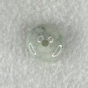 Type A Semi Icy Grey with Black Piao Hua Jadeite Ping An Kou Donut Charm Pendant 3.04g 15.0 by 6.5mm - Huangs Jadeite and Jewelry Pte Ltd