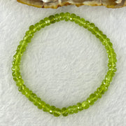 Natural Faceted Peridot Beads Bracelet 天然绿橄榄石手链 10.40g 16cm 5.6mm 56 Beads - Huangs Jadeite and Jewelry Pte Ltd