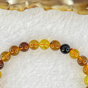 Natural Mixed Color Amber Beads Bracelet 3.66g 15cm 6.3mm 29 Beads - Huangs Jadeite and Jewelry Pte Ltd