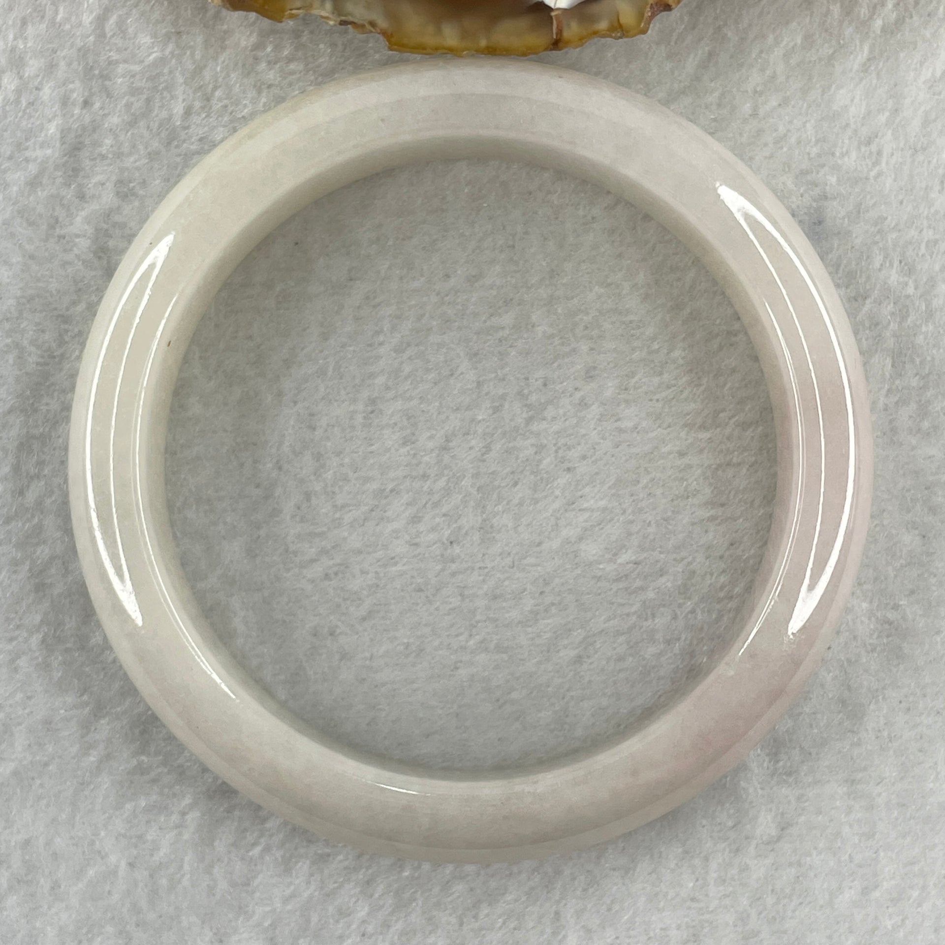 Certified Type A Natural Faint Lavender to White with Pinkish Jadeite Bangle 59.68g Inner Diameter 57.3mm 13.7 by 8.8mm (Close to Perfect) - Huangs Jadeite and Jewelry Pte Ltd