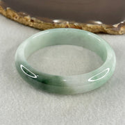 Type A Light Blueish Green with Blueish Green Oval Jadeite Bangle 40.32g Inner Diameter 53.3mm 12.8 by 6.6mm (Close to Perfect) - Huangs Jadeite and Jewelry Pte Ltd