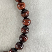 Natural Red Tiger's Eye Quartz Beads Bracelet 18.07g 15.5cm 8.3mm 23 Beads - Huangs Jadeite and Jewelry Pte Ltd