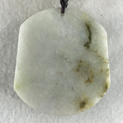 Type A Light Green Jadeite Shan Shui with Guiren Benefactor Pendant 68.16g 52.3 by 46.4 by 12.6mm - Huangs Jadeite and Jewelry Pte Ltd