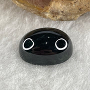 Type A Translucent Black Omphacite Jadeite Round Cabouchon Stone For Setting 1.23g 12.2 by 8.7 by 5.6mm - Huangs Jadeite and Jewelry Pte Ltd